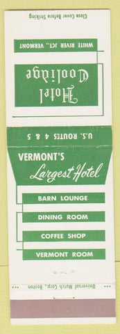 Matchbook Cover - Hotel Coolidge White River Junction VT
