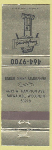 Matchbook Cover - Tanglewood Restaurant Milwaukee WI