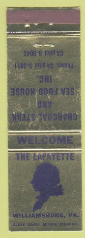 Matchbook Cover - Lafayette Restaurant Williamsburg VA