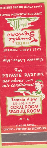 Matchbook Cover - Hotel Temple Quare Salt Lake City UT girlie