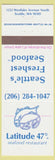 Matchbook Cover - Latitude 47 Seattle WA seafood