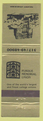 Matchbook Cover - Purdue Memorial Union Boilermakers