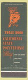 Matchbook Cover - Cal State Polytechnic San Luis Obispo San Diego Pomona CA