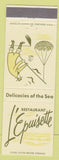 Matchbook Cover - Restaurant L Epuisette seafood Chicago IL