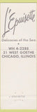 Matchbook Cover - Restaurant L Epuisette seafood Chicago IL