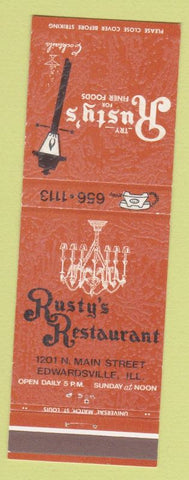 Matchbook Cover - Rusty's Restaurant Edwardsville IL