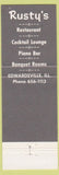 Matchbook Cover - Rusty's Restaurant Edwardsville IL