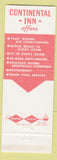 Matchbook Cover - Continental Inn Victoria TX