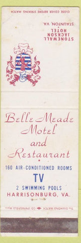 Matchbook Cover - Belle Meade Motel Harrisonburg VA Staunton WORN