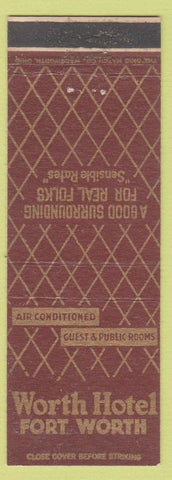 Matchbook Cover - Worth Hotel Fort Worth TX