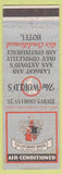 Matchbook Cover - St Anthony Hotel San Antonio TX