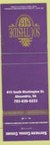 Matchbook Cover - Southside 815 Alexandria VA Restaurant