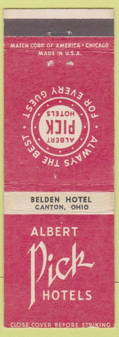 Matchbook Cover - Hotel Belden Canton OH red