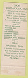 Matchbook Cover - Drake Hotel Courts Chattanooga TN Nashville TN