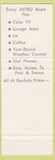 Matchbook Cover - Astro Motel Lubbock TX
