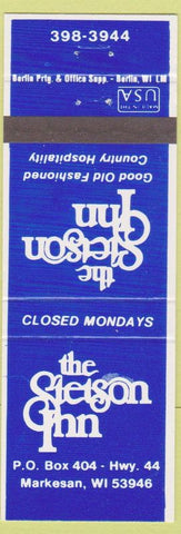 Matchbook Cover - Stetson Inn Markesan WI
