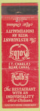 Matchbook Cover - Kolb's Restaurant NEW Orleans LA WORN