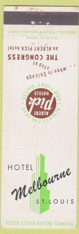 Matchbook Cover - Hotel Melbourne ST Louis MO WEAR