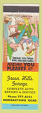 Matchbook Cover - Green Hills Garage Reading? PA hillbilly Paw's Dusty