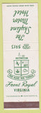Matchbook Cover - Skyline Motor Hotel Front Royal VA