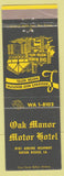 Matchbook Cover - Oak Manor Motor Hotel Baton Rouge LA