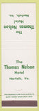 Matchbook Cover - Thomas Nelson Hotel Norfolk VA