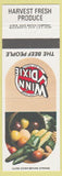 Matchbook Cover - Winn Dixie Grocery Vegetables