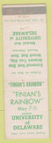 Matchbook Cover - Finian's Rainbow University of Delaware DE play?