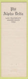 Matchbook Cover - Alpha Delta Law Fraternity