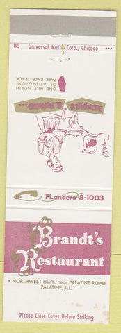 Matchbook Cover - Brandt's Restaurant Palatine IL