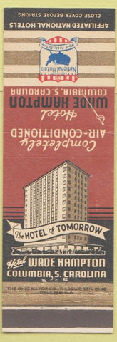 Matchbook Cover - Hotel Wade Hampton Columbia SC