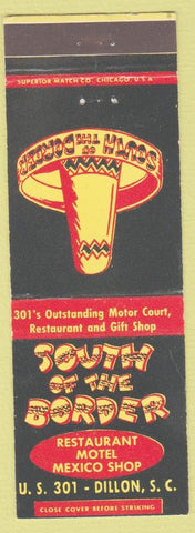 Matchbook Cover - South of the Border Dillon SC #1