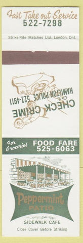 Matchbook Cover - Peppermint Patio Cafe Hamilton ON