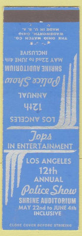 Matchbook Cover - Los Angeles Police Show Shrine Auditorium CA