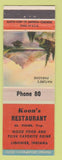 Matchbook Cover - Koon's Restaurant Ligonier IN Nature's Paradise CREASE