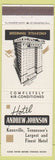 Matchbook Cover - Hotel Andrew Johnson Knoxville TN white