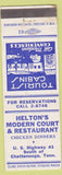 Matchbook Cover - Helton's Modern Courts Restaurant Chattanooga TN