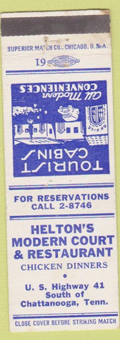 Matchbook Cover - Helton's Modern Courts Restaurant Chattanooga TN