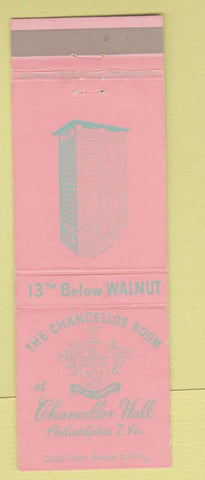 Matchbook Cover - Chancellor Room Hall Philadelphia PA