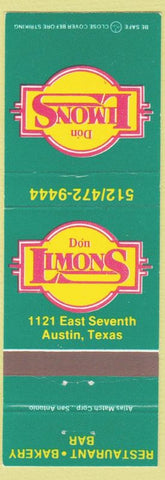 Matchbook Cover - Don Limons Austin TX restaurant