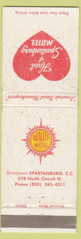 Matchbook Cover - Heart of Spartanburg Motel SC WORN