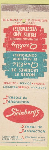 Matchbook Cover - Steinberg's Grocery QC? WEAR