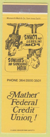 Matchbook Cover - Mather Federal Credit Union CA