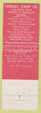Matchbook Cover - Cadillac Stamp Company Detroit MI