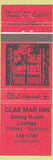 Matchbook Cover - Bcae Mar Inn Virden MB