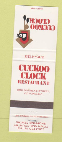 Matchbook Cover - Cuckoo Clock Restaurant Victoria BC