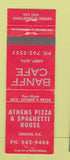 Matchbook Cover - Athens Pizza Spaghetti Vernon BC Banff AB Cafe