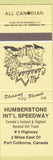 Matchbook Cover - Humberstone Speedway auto racing dirt Port Colborne ON yellow