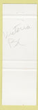 Matchbook Cover - Villa Roma Pizza Steak Spaghetti Victoria BC