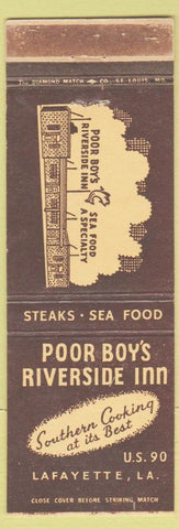 Matchbook Cover - Poor Boy's Riverside Inn Lafayette LA WEAR